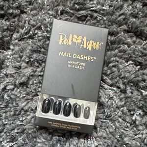 Red Aspen nail dashes.  Alison's Little Black Dress